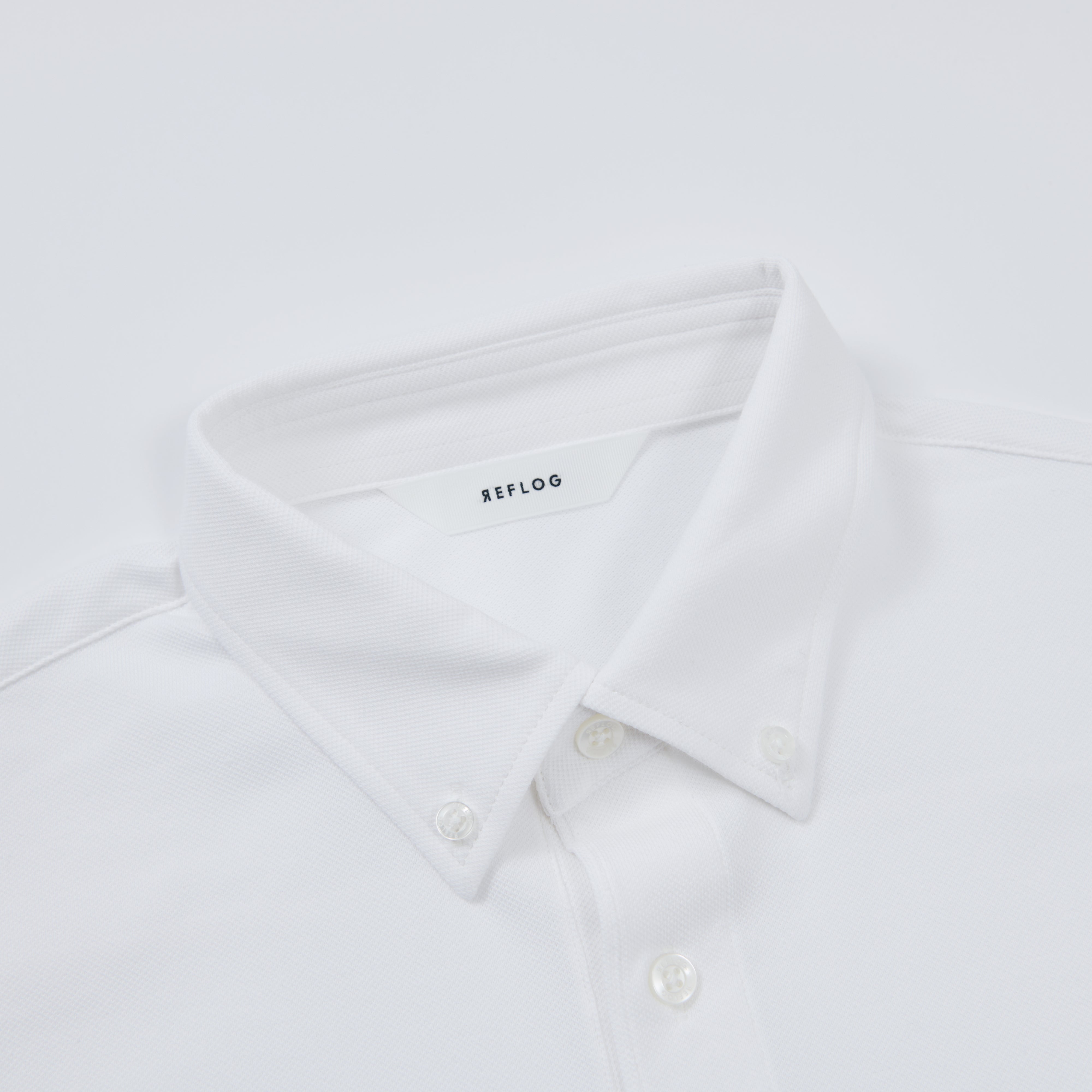 BUTTON-DOWN 柔らかストレッチ素材_WHITE