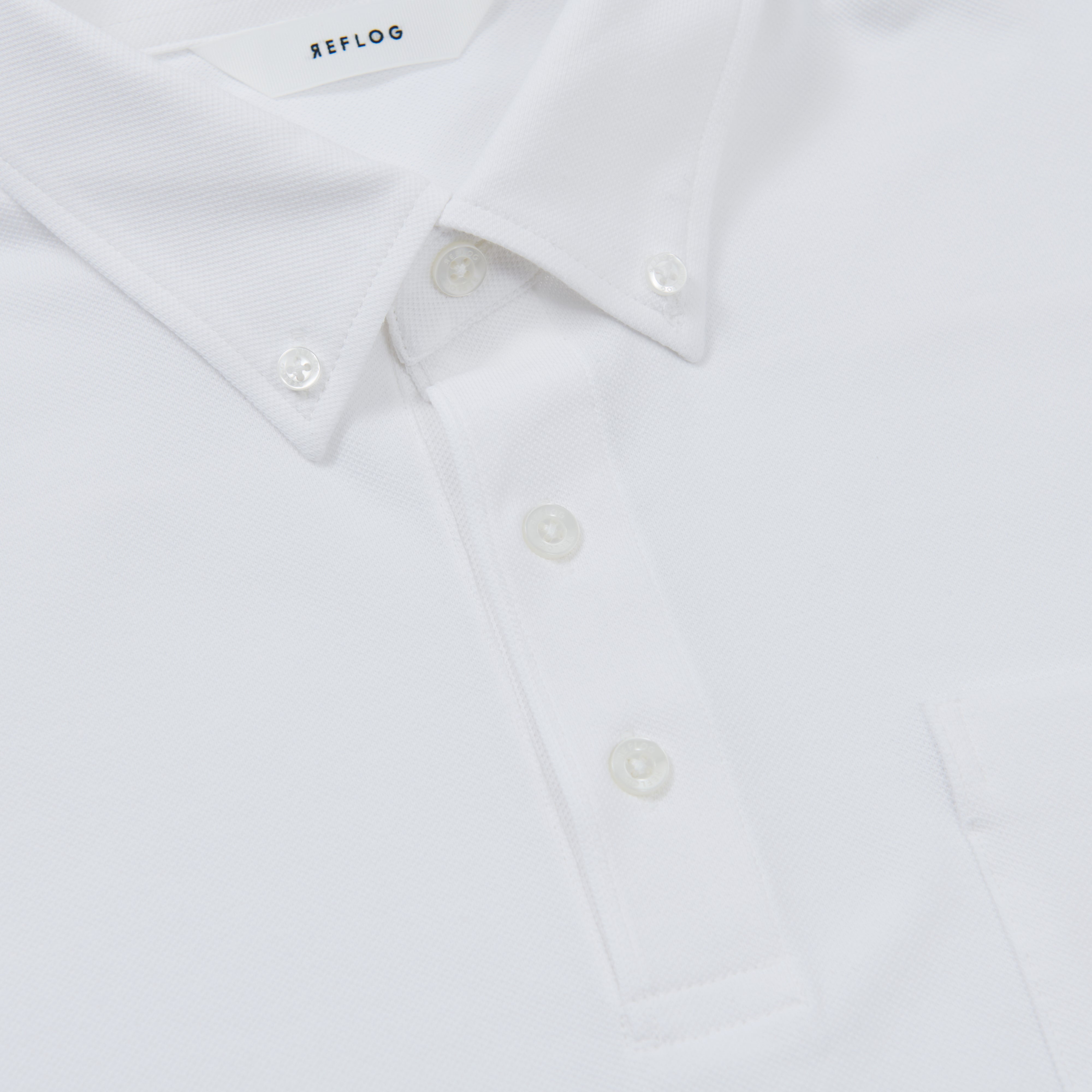 BUTTON-DOWN 柔らかストレッチ素材_WHITE