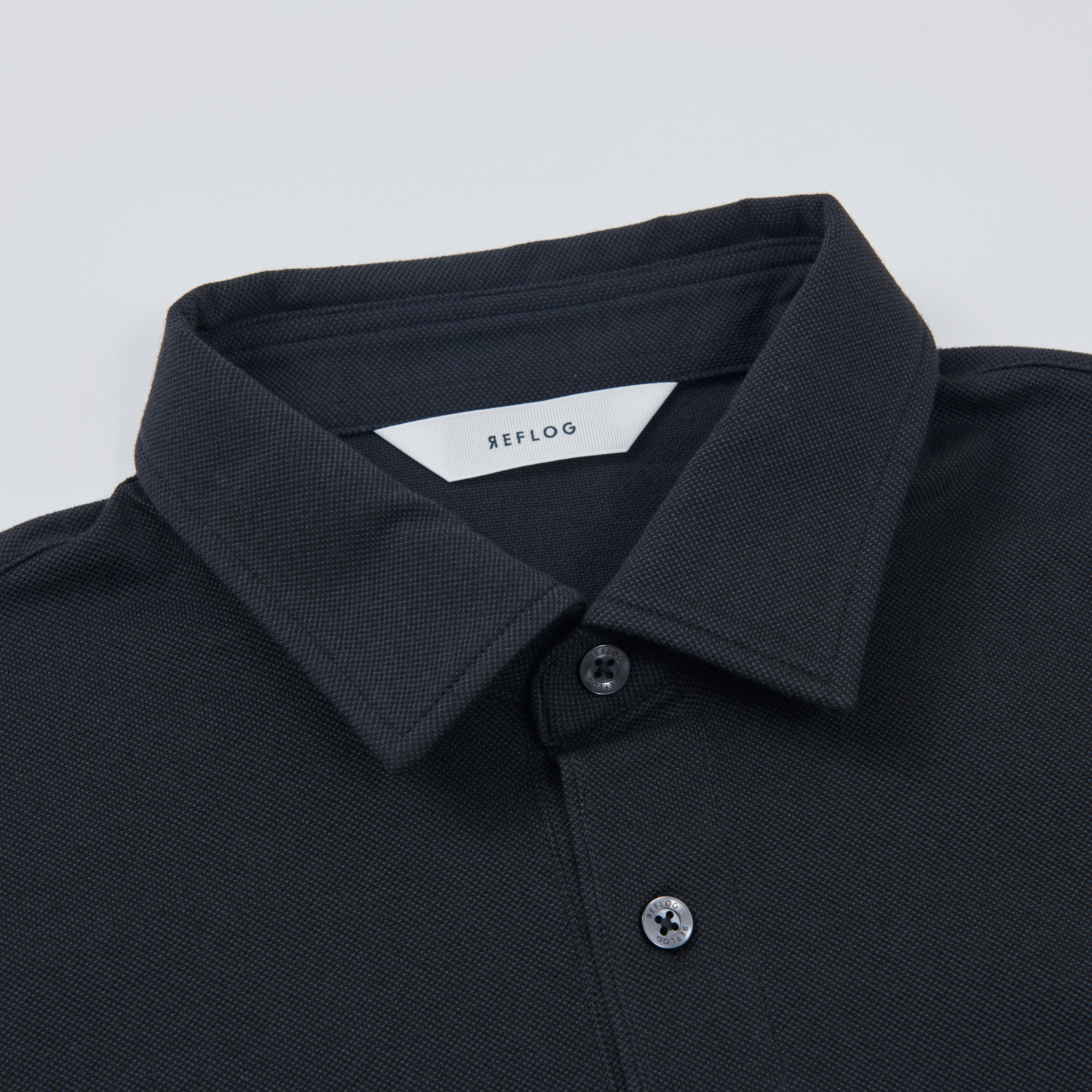 DRESS-POLO 柔らかストレッチ素材_BLACK